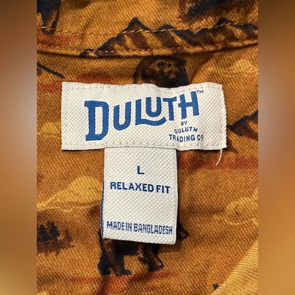DULUTH TRADING CO Men's Free Swingin' Flannel Shirt Size: L Color:Brown NWOT - Picture 6 of 9